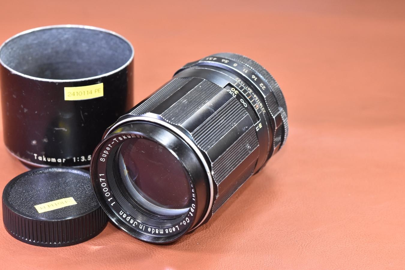 PENTAX Super-Takumar 135mm F3.5 初期型 純正メタルフード付 【M42マウントレンズ】※シリアルナンバーに注目!!71番目