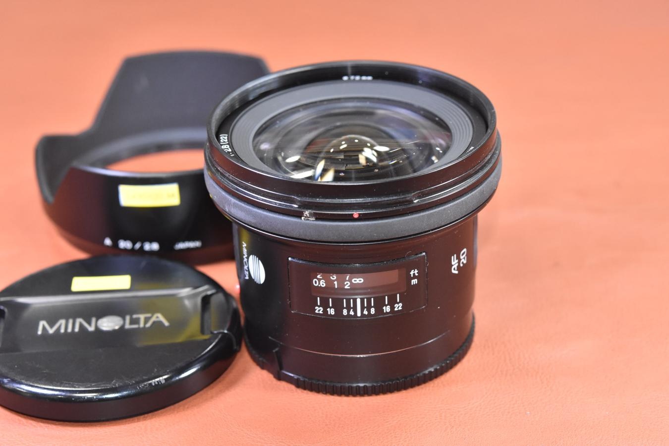 MINOLTA AF 20mm F2.8 NEW 【純正フード付】