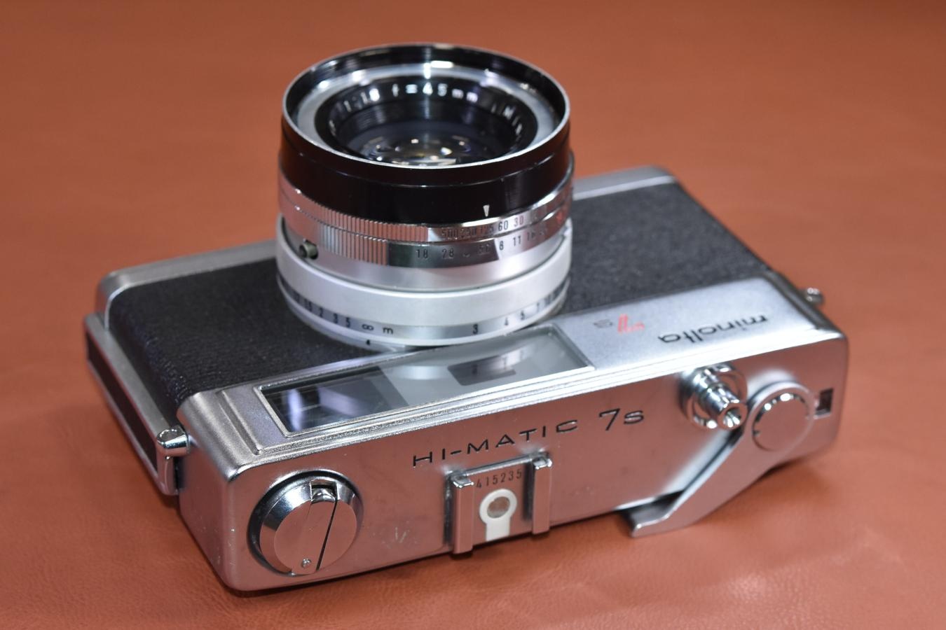 minolta HI-MATIC 7S モルト交換済【MINOLTA ROKKOR-PF 45/1.8レンズ搭載】