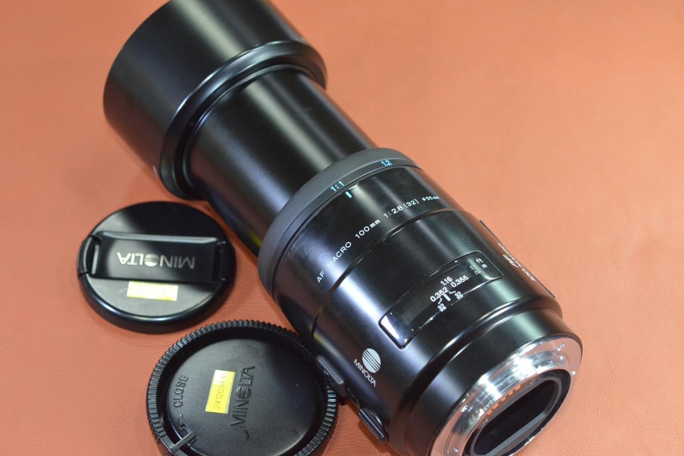 MINOLTA AF MACRO 100mm F2.8 NEW 【純正フード付】