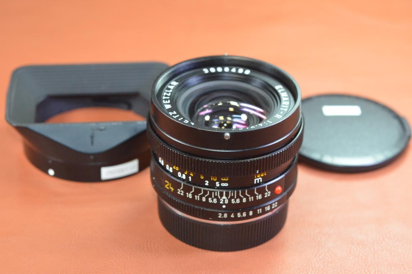 LEICA ELMARIT-R 24mm F2.8  3カム 純正フード12523付【キレイな物をお探しの方必見!!自信ありの逸品!!】
