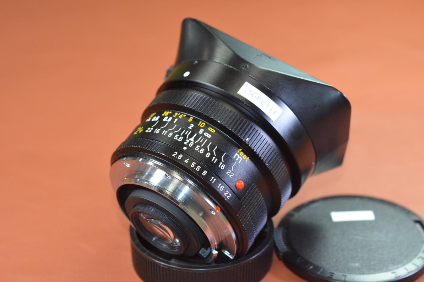 LEICA ELMARIT-R 24mm F2.8  3カム 純正フード12523付【キレイな物をお探しの方必見!!自信ありの逸品!!】