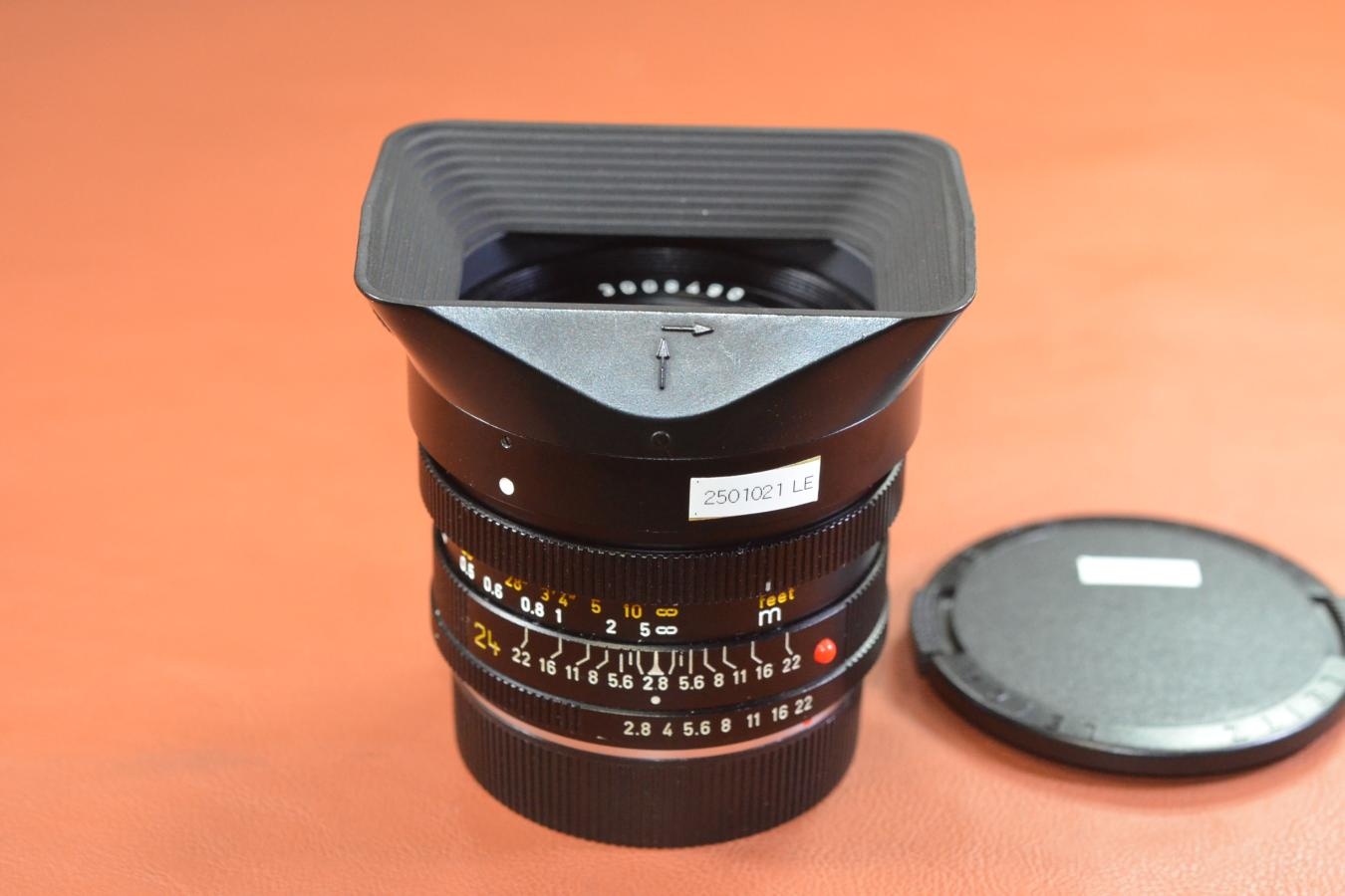 LEICA ELMARIT-R 24mm F2.8  3カム 純正フード12523付【キレイな物をお探しの方必見!!自信ありの逸品!!】