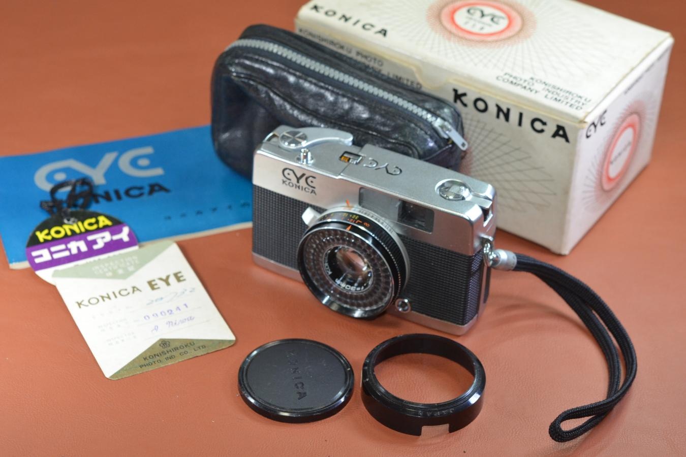 【コレクション向け】KONICA EYE モルト交換済 元箱付一式 【KONICA HEXANON 30/1.9 レンズ搭載】※キレイな物をお探しの方必見!!自信ありの逸品!!