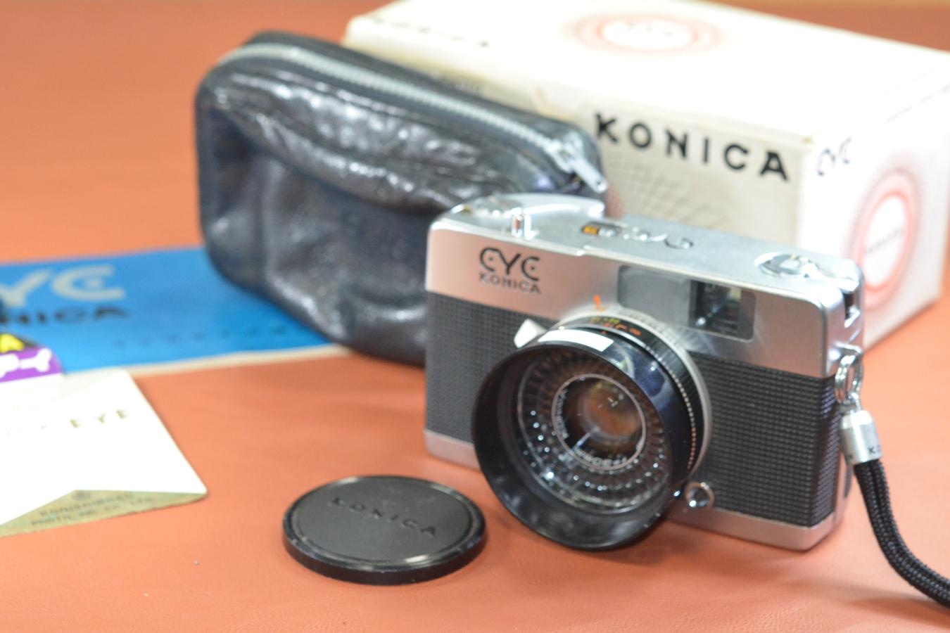 【コレクション向け】KONICA EYE モルト交換済 元箱付一式 【KONICA HEXANON 30/1.9 レンズ搭載】※キレイな物をお探しの方必見!!自信ありの逸品!!