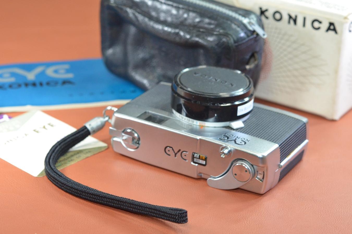 【コレクション向け】KONICA EYE モルト交換済 元箱付一式 【KONICA HEXANON 30/1.9 レンズ搭載】※キレイな物をお探しの方必見!!自信ありの逸品!!