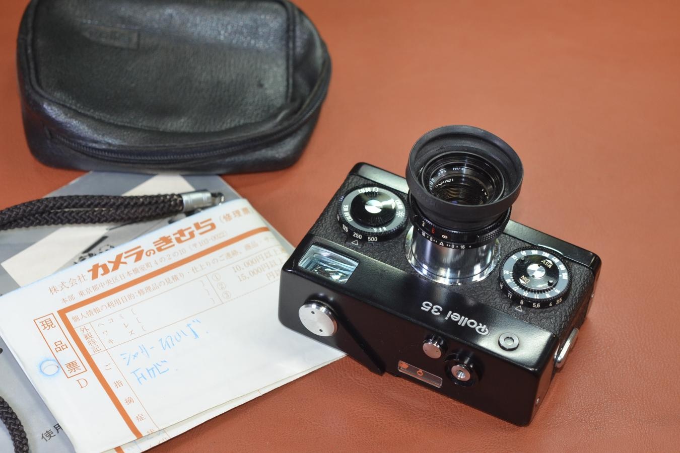 Rollei 35  Black  純正フード、ケース、ストラップ、取説付 【Tessar 40/3.5 レンズ搭載】