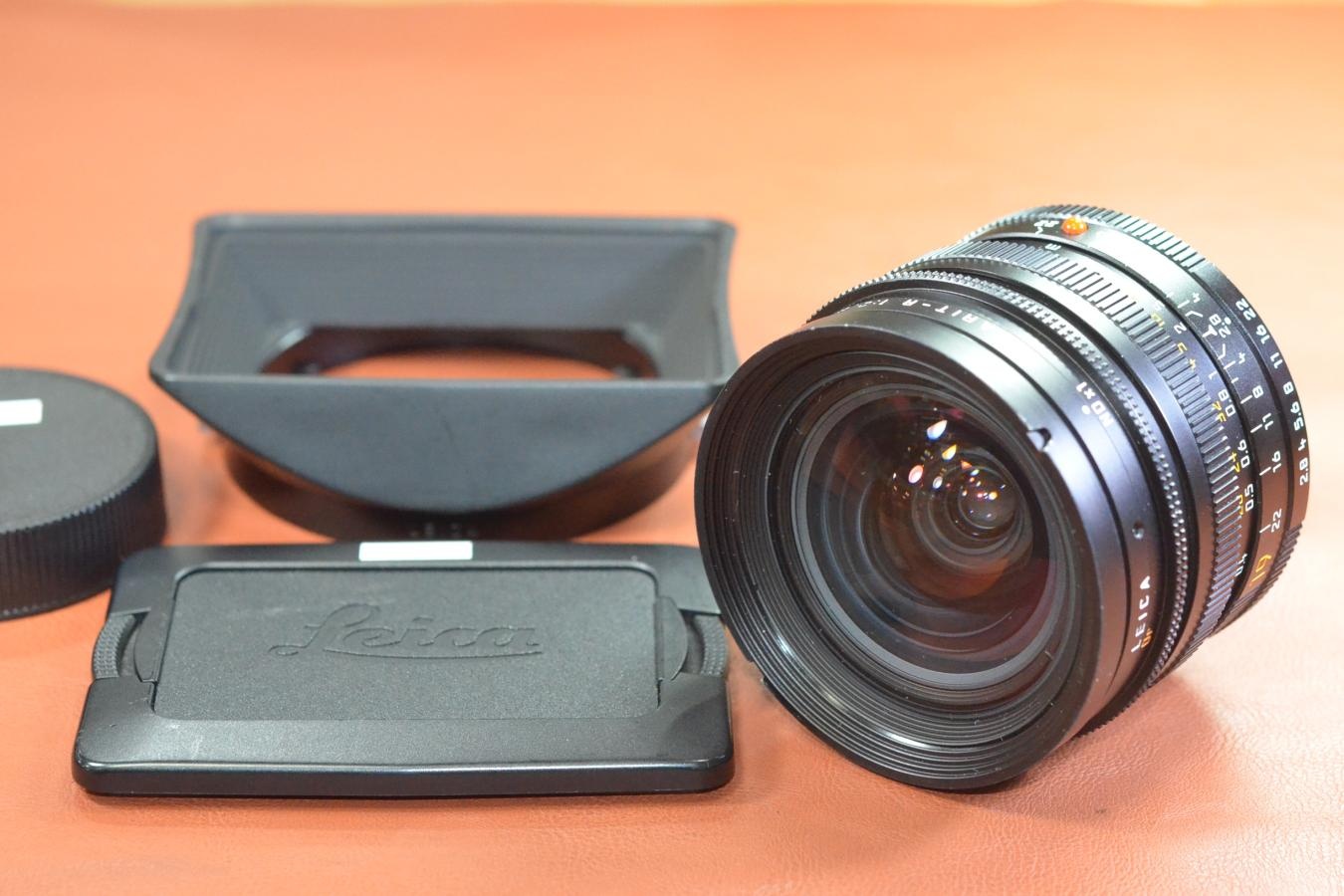 【希 少】LEICA ELMARIT-R 19mm F2.8  ROM 純正フード12546付【キレイな物をお探しの方必見!!自信ありの逸品!!】