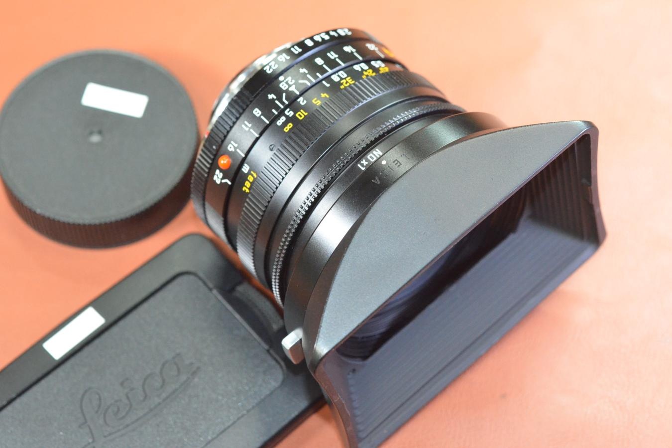 【希 少】LEICA ELMARIT-R 19mm F2.8  ROM 純正フード12546付【キレイな物をお探しの方必見!!自信ありの逸品!!】