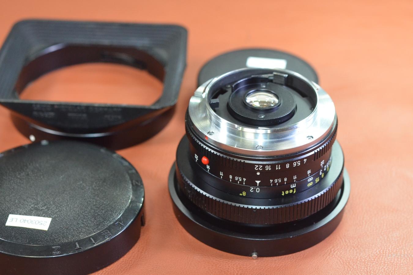 【希 少】LEICA SUPER-ANGULON-R 21mm F4  3カム 純正フード12506付【キレイな物をお探しの方必見!!自信ありの逸品!!】