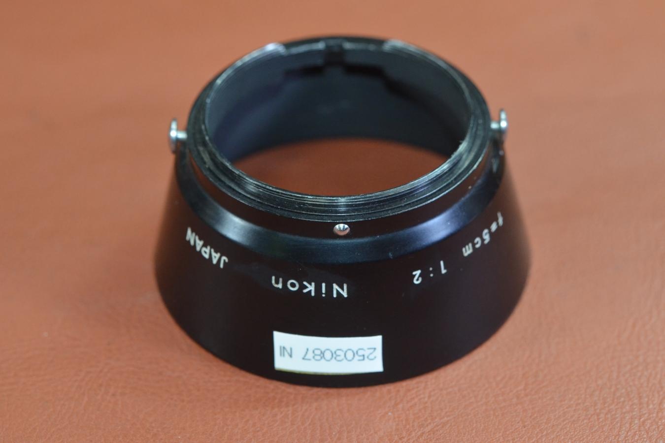 Nikon NIKKOR 5cm F2 METAL HOOD US.PAT J.PAT PEND 刻印【Nikon Sマウント 50/2用】
