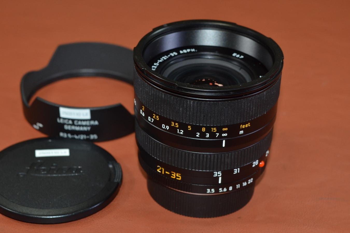 【希 少】LEICA  VARIO-ELMAR-R 21-35mm F3.5-4 ASPH. ROM 純正フード付【キレイな物をお探しの方必見!!自信ありの逸品!!】