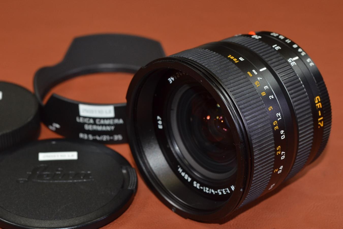 【希 少】LEICA  VARIO-ELMAR-R 21-35mm F3.5-4 ASPH. ROM 純正フード付【キレイな物をお探しの方必見!!自信ありの逸品!!】