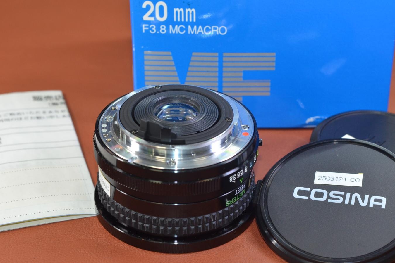 COSINA 20mm F3.8 MC WIDE ANGLE 元箱付一式 PENTAX Kマウントレンズ【キレイな物をお探しの方必見!!自信ありの逸品!!】