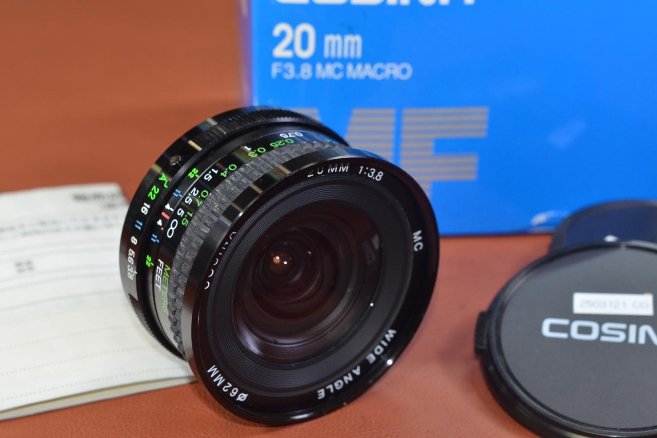 COSINA 20mm F3.8 MC WIDE ANGLE 元箱付一式 PENTAX Kマウントレンズ【キレイな物をお探しの方必見!!自信ありの逸品!!】