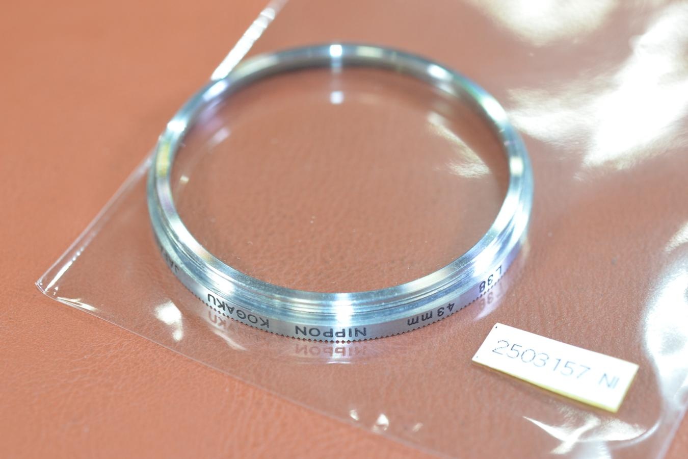 【希 少】NIPPON KOGAKU 43mm L38 銀枠Filter