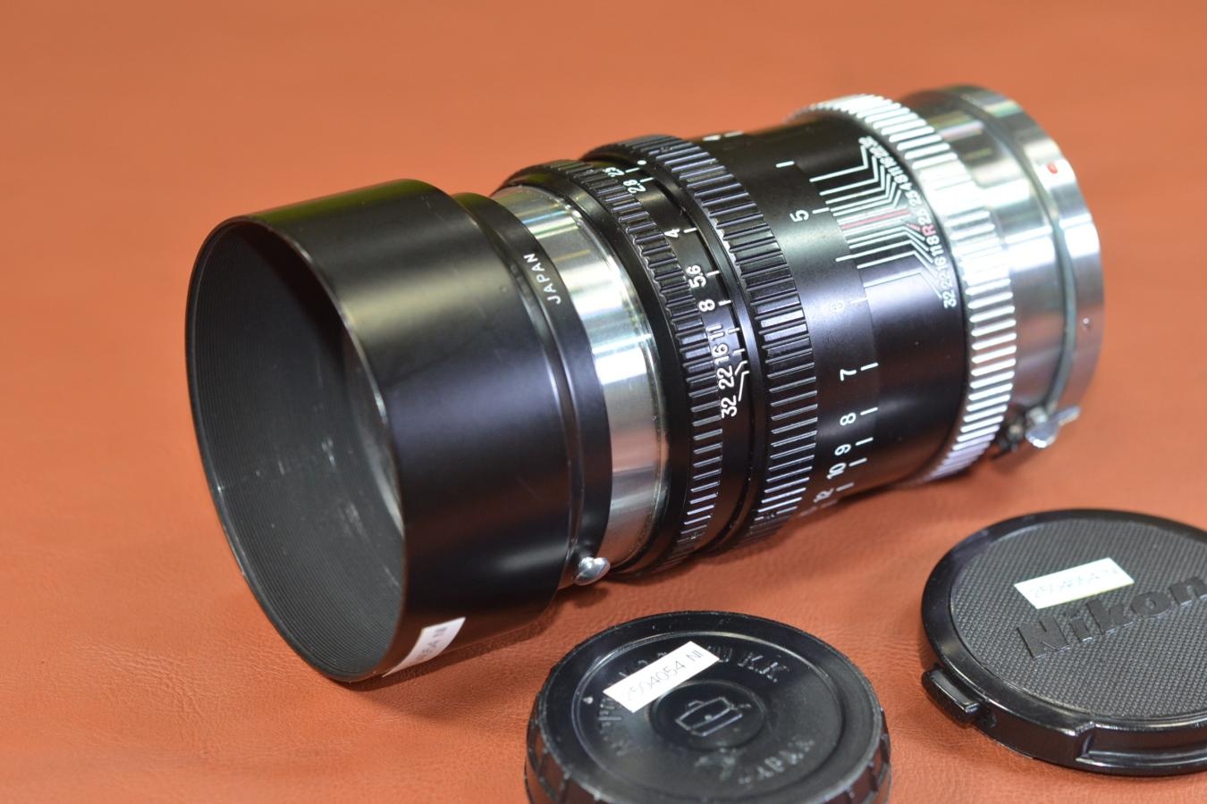 Nippon Kogaku NIKKOR-P・C 10.5cm F2.5 純正メタルフード付【Nikon Sマウントレンズ】