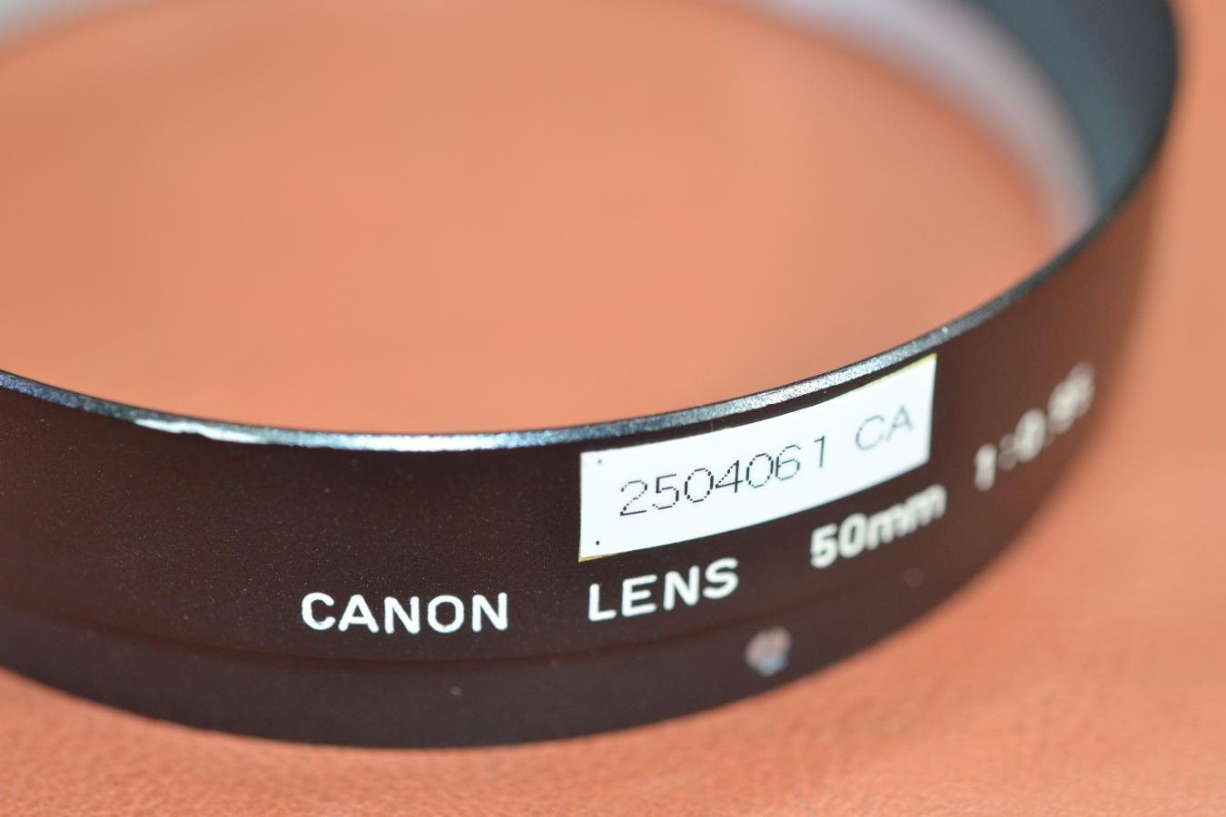 【希 少】Canon 50/0.95用METAL HOOD 【キレイな物をお探しの方必見!!自信ありの逸品!!】