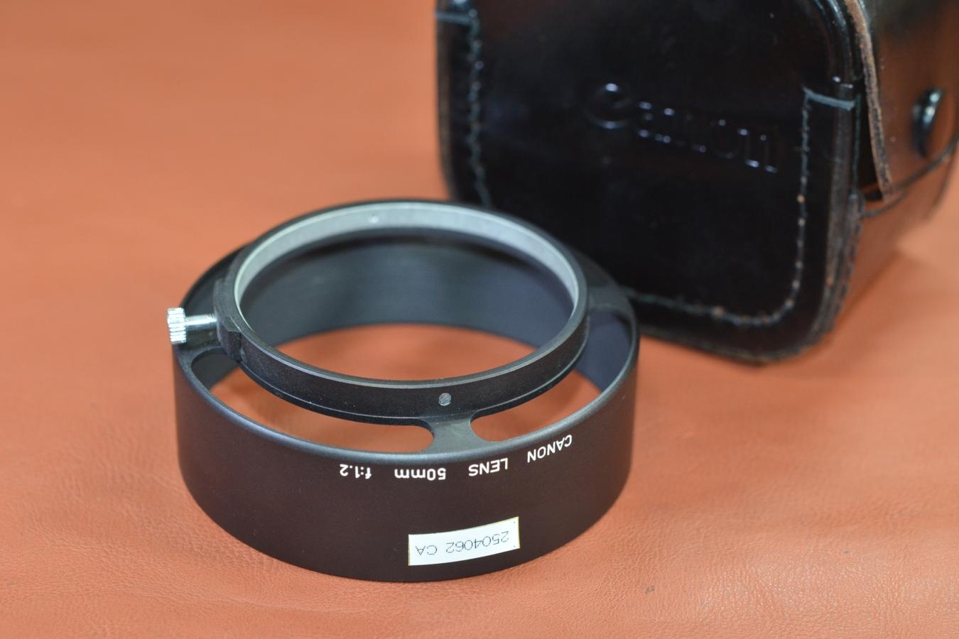 【希 少】Canon 50/1.2用METAL HOOD 純正ケース付 【キレイな物をお探しの方必見!!自信ありの逸品!!】