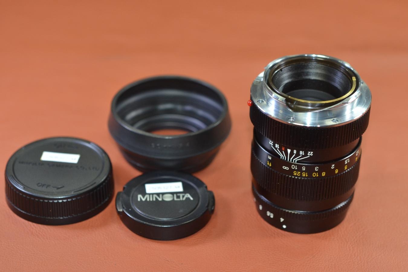 MINOLTA M-ROKKOR 90mm F4 純正フード付 【キレイな物をお探しの方必見!!自信ありの逸品!!】