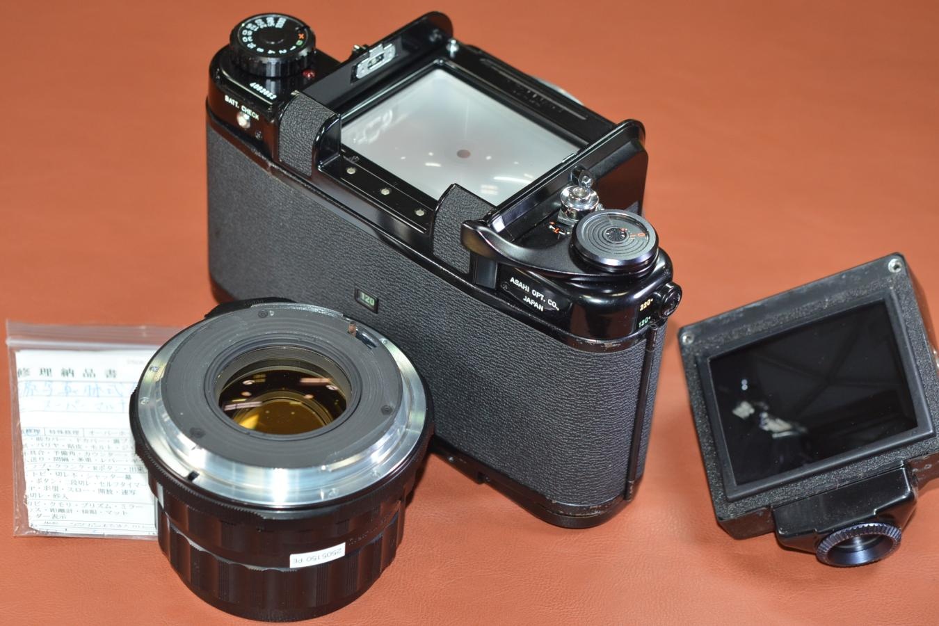 PENTAX 6×7 アイレベルミラーアップ Super-Multi-Coated TAKUMAR/6×7 105/2.4付 【レンズ整備済 ボディモルト交換済】
