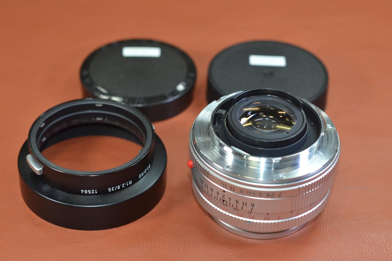 【希 少】LEICA SUMMICRON-R 50mm F2 Silver 純正メタルフード12564付 【199万台1963年製】※キレイな物をお探しの方必見!!自信ありの逸品!!