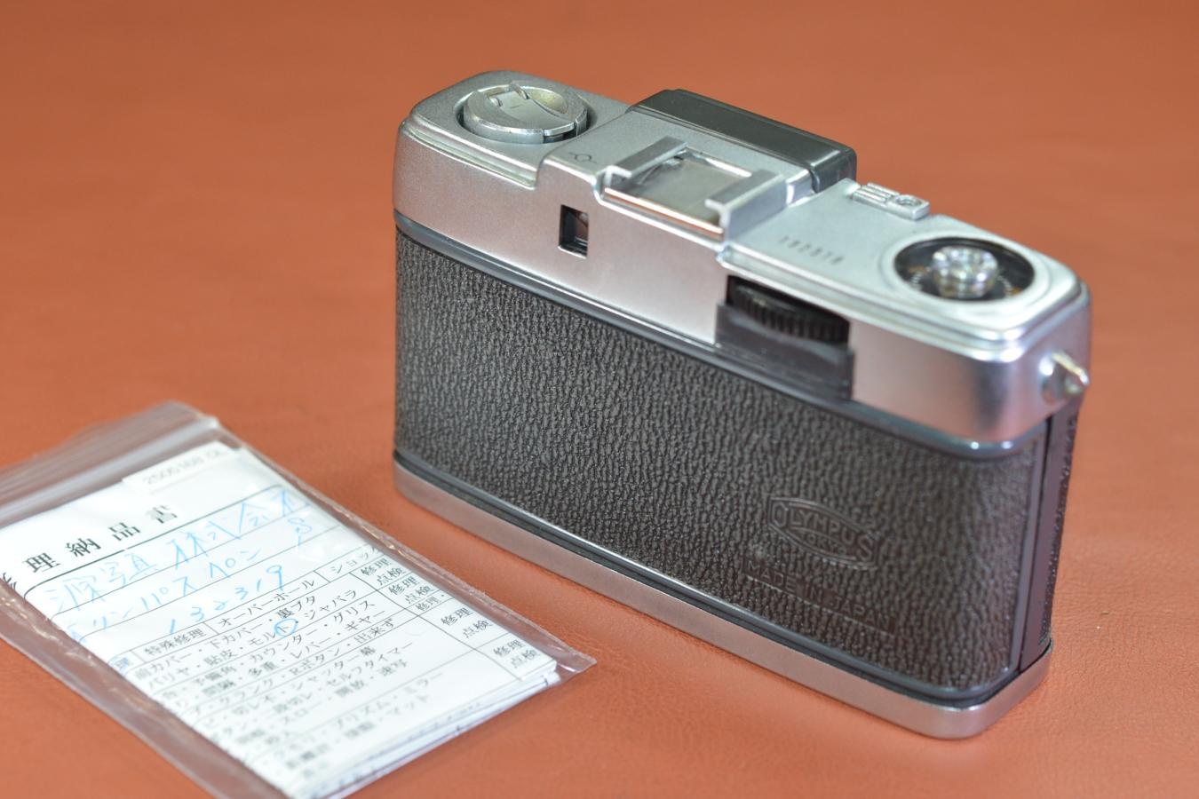 【希 少】OLYMPUS PEN 初期型 片耳 整備済【Olympus D.Zuiko 2.8cm F3.5 レンズ搭載】