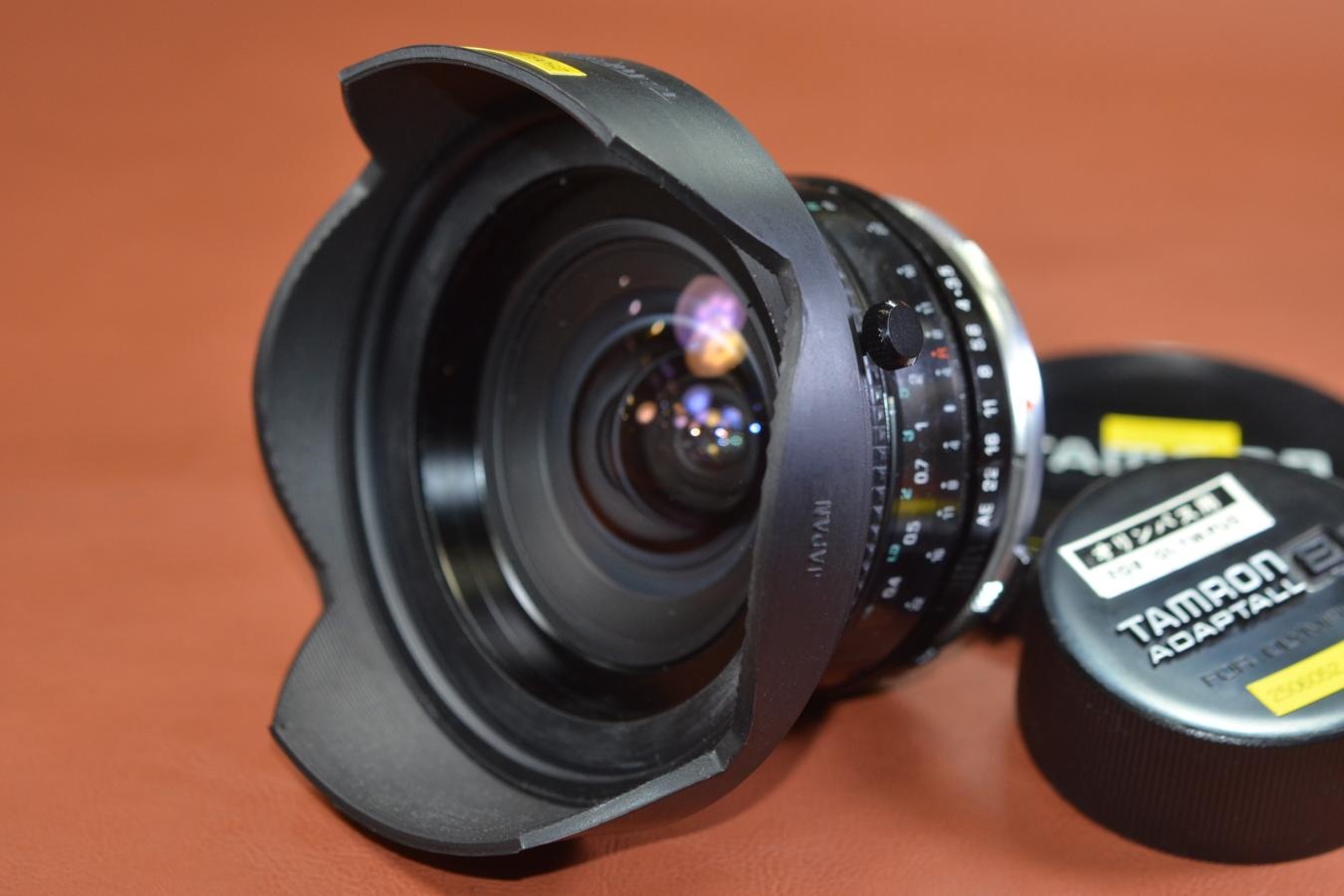 TAMRON SP 17mm F3.5 純正フード付【Model:151B ADAPTALL OMマウント付】