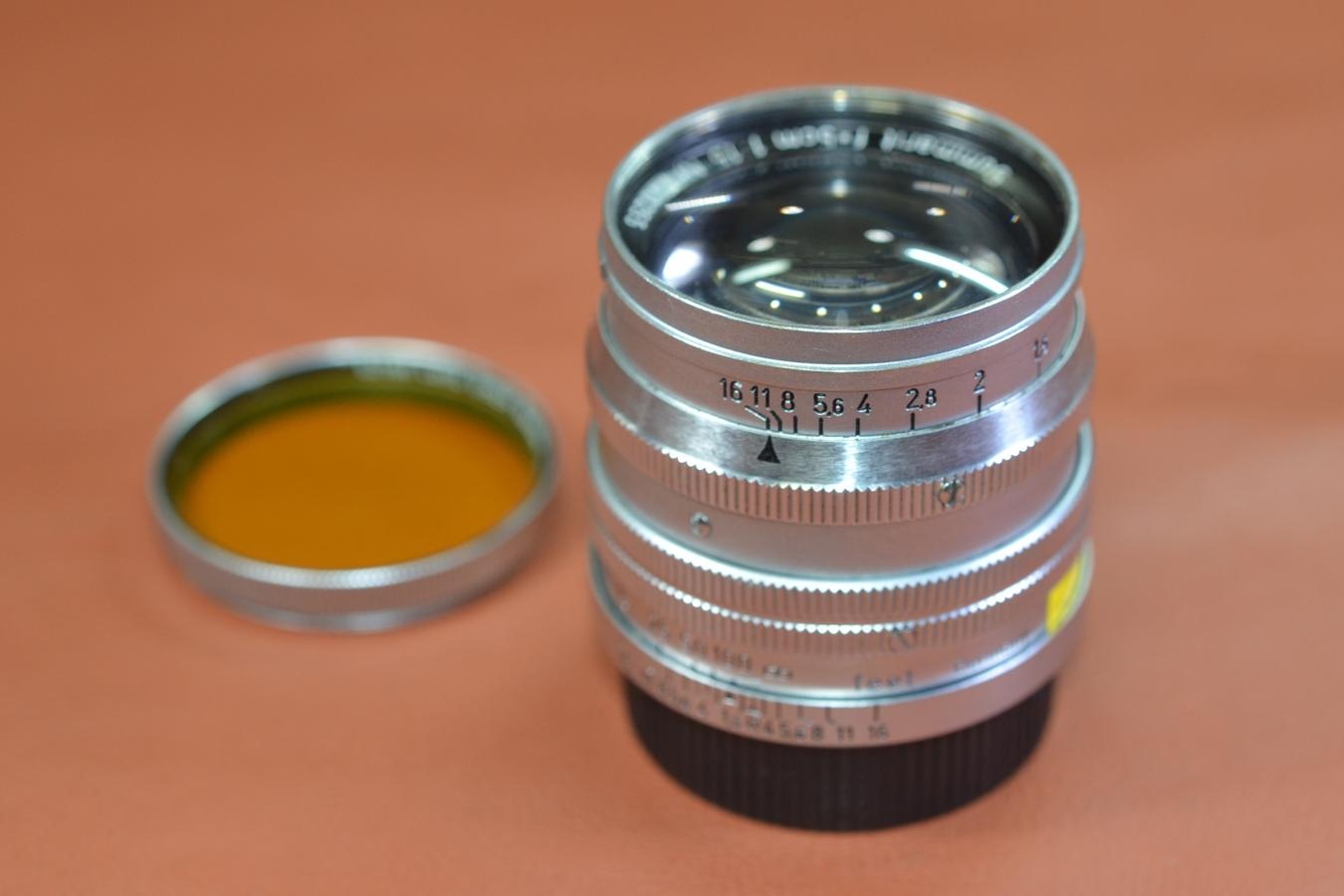 LEICA Summarit 5cm F1.5 feet表記 XOOSHイエローフィルター付 【74万台1949年製】※キレイな物をお探しの方必見!!自信ありの逸品!!