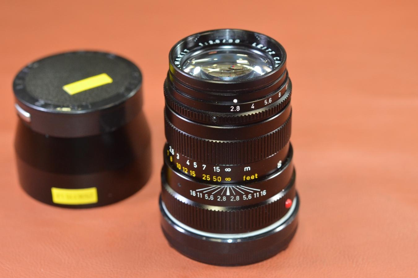 LEICA TELE-ELMARIT M 90mm F2.8 Black 純正メタルフード12575付【265万台1973年製】※キレイな物をお探しの方必見!!自信ありの逸品!!