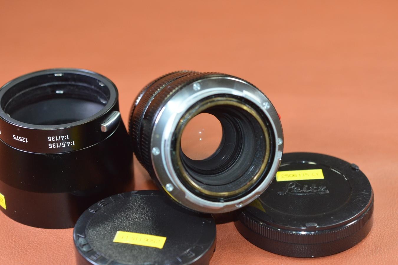 LEICA TELE-ELMARIT M 90mm F2.8 Black 純正メタルフード12575付【265万台1973年製】※キレイな物をお探しの方必見!!自信ありの逸品!!