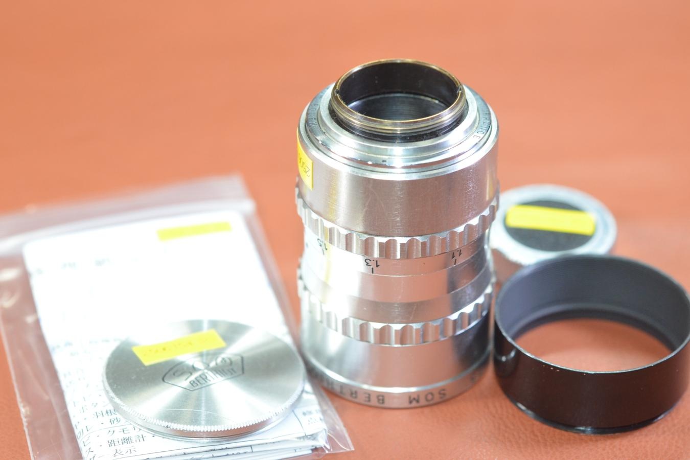 【希 少】SOM BERTHIOT TELE-CINOR 75mm F2.5 整備済 純正フード付 【Cマウントレンズ】