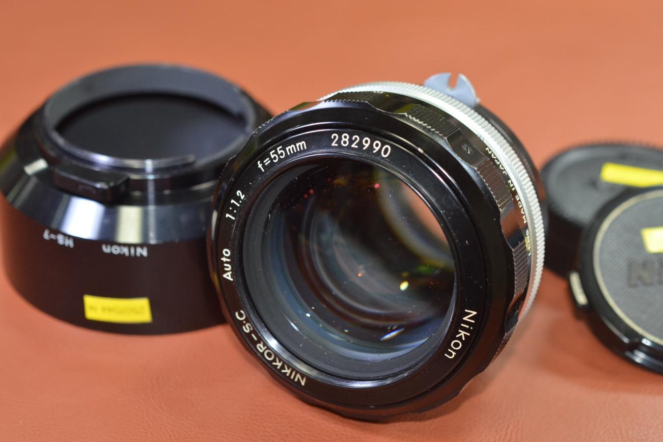 Nikon NIKKOR-S・C Auto 55mm F1.2 【純正メタルフードHS-7付】