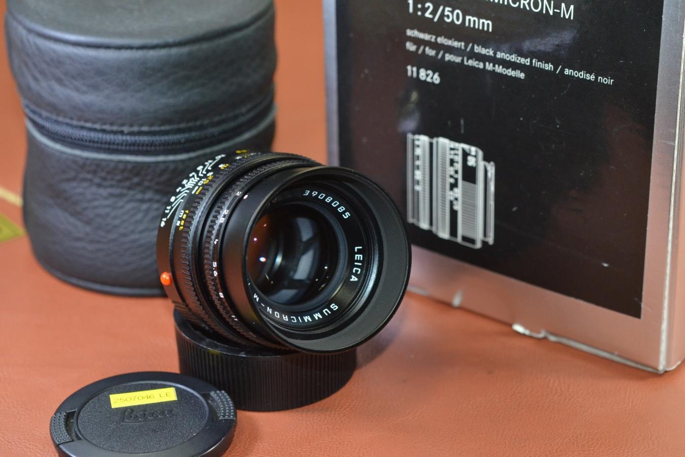 LEICA SUMMICRON-M 50mm F2 第4世代フード組込 元箱付一式 【キレイな物をお探しの方必見!!自信ありの逸品!!】