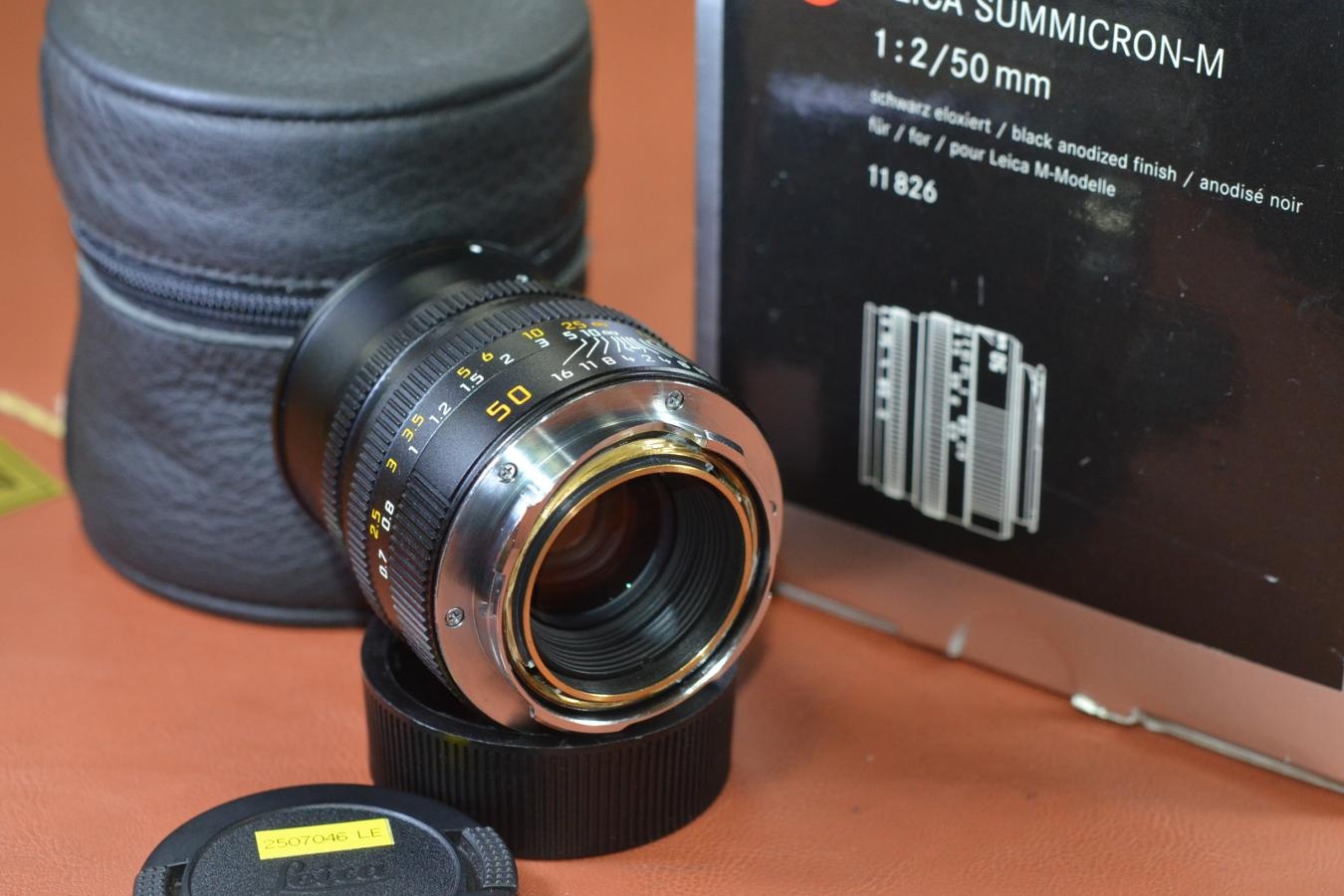 LEICA SUMMICRON-M 50mm F2 第4世代フード組込 元箱付一式 【キレイな物をお探しの方必見!!自信ありの逸品!!】