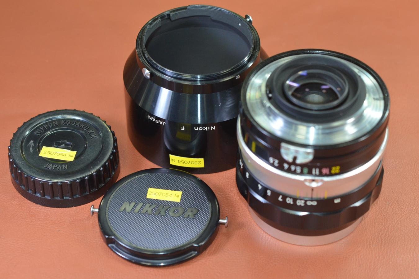 Nippon Kogaku NIKKOR-P Auto 10.5cm F2.5 【純正メタルフードcm表示・Nikon F刻印付】※キレイな物をお探しの方必見!!自信ありの逸品!!