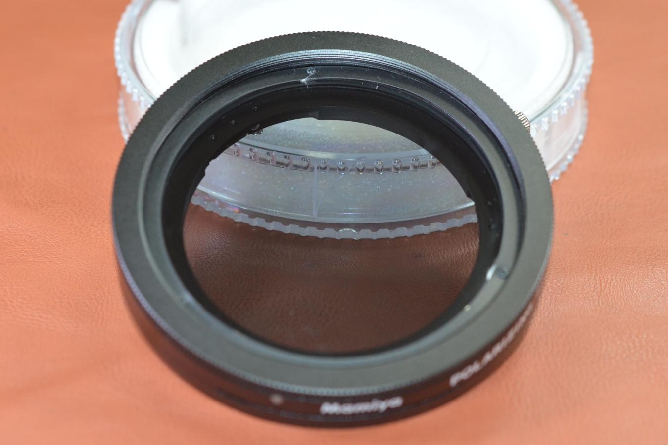 【絶版アクセサリー】Mamiya POLARIZING FILTER ZE702 MOUNT ADAPTER AN701付 【Mamiya7、7II用】※キレイな物をお探しの方必見!!自信ありの逸品!