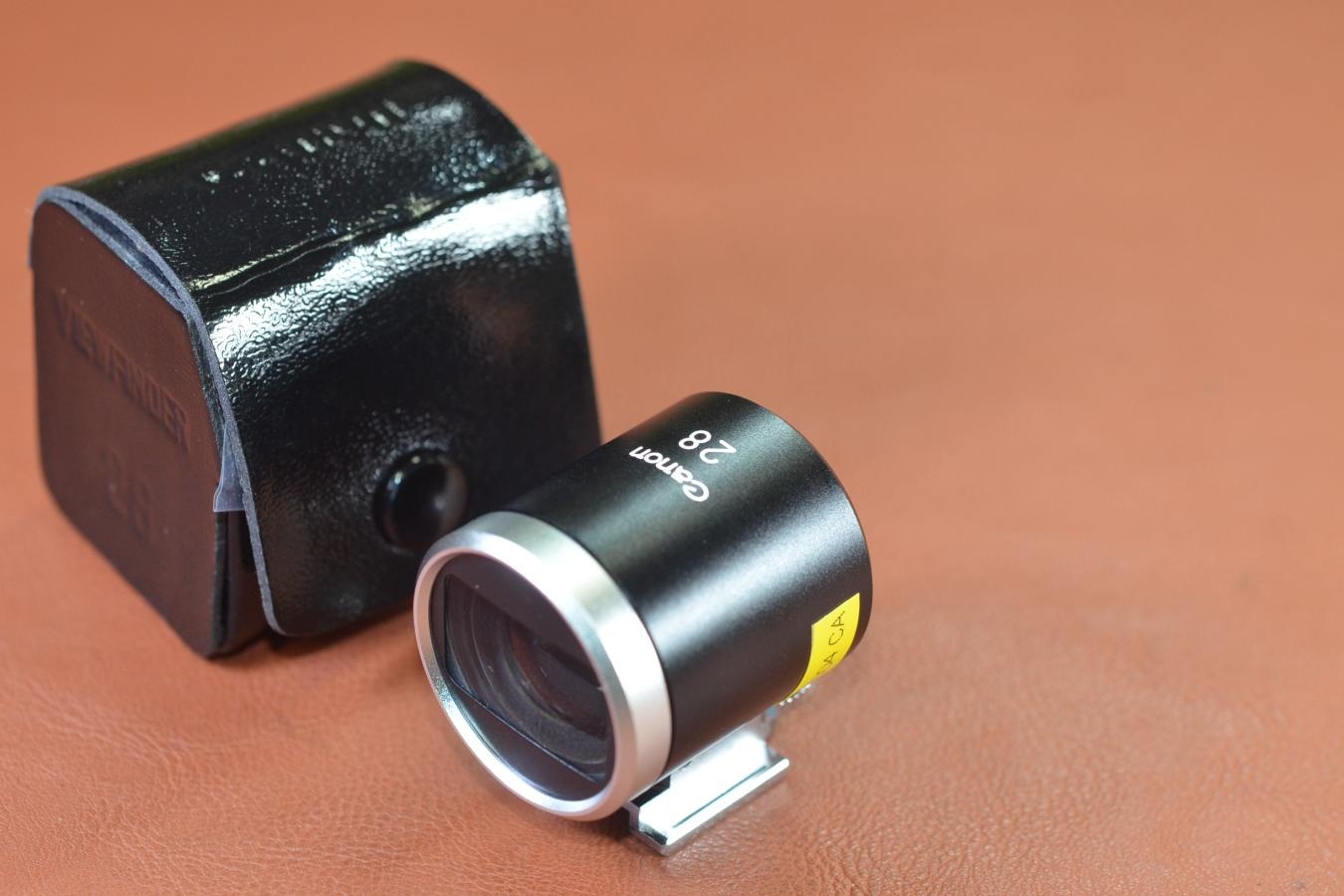 Canon 28mm View Finder 純正専用ケース付 【パララックス補正機構搭載】※キレイな物をお探しの方必見!!自信ありの逸品!!