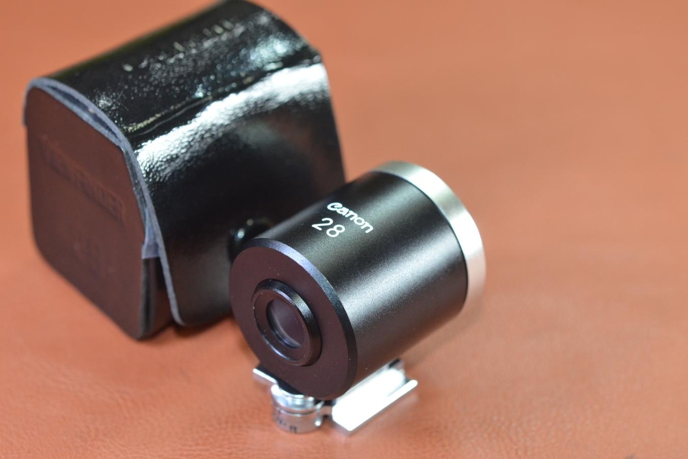 Canon 28mm View Finder 純正専用ケース付 【パララックス補正機構搭載】※キレイな物をお探しの方必見!!自信ありの逸品!!
