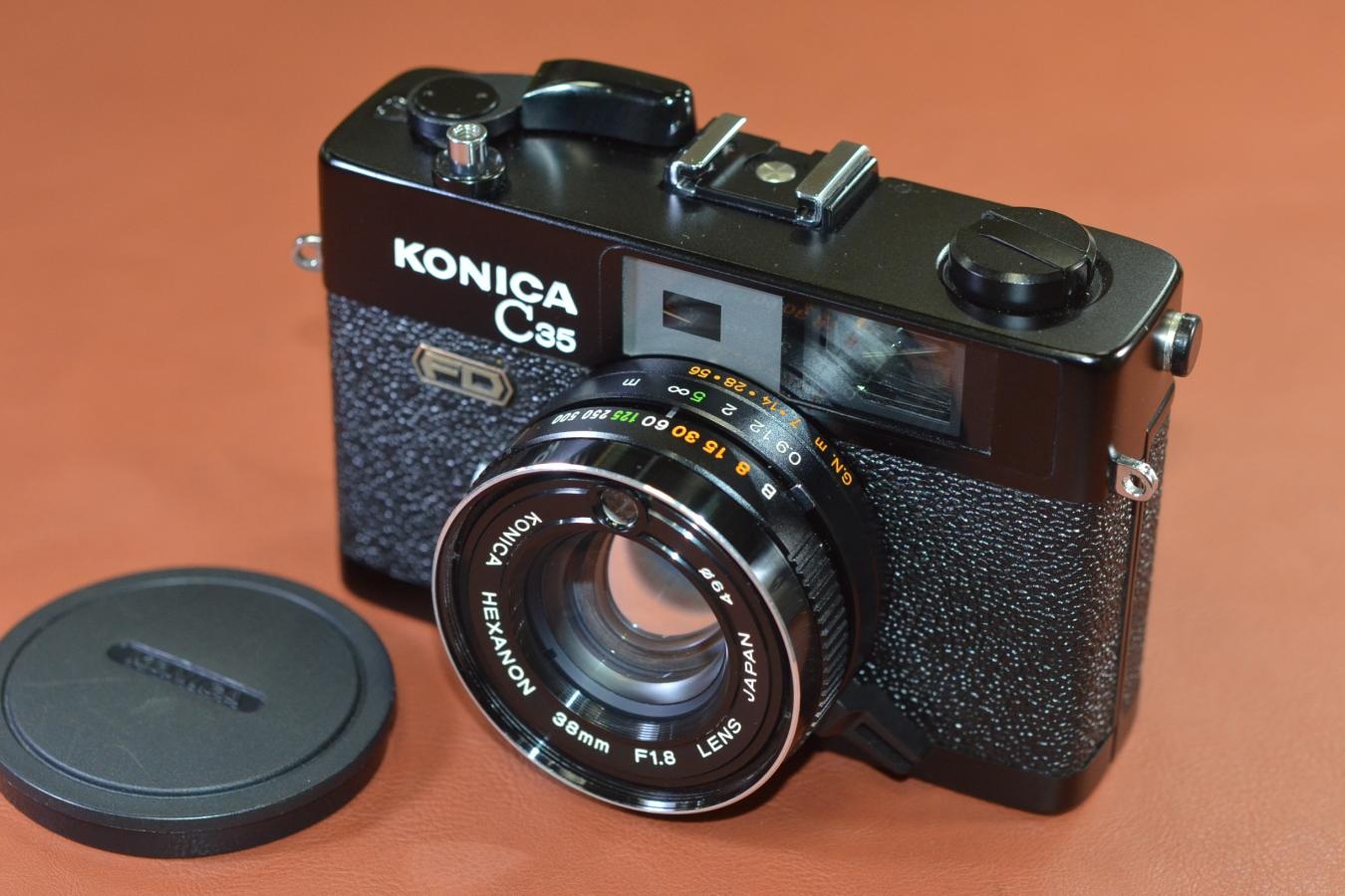 KONICA C35 FD Black【KONICA HEXANON 38/1.8レンズ搭載】※キレイな物をお探しの方必見!!自信ありの逸品!!