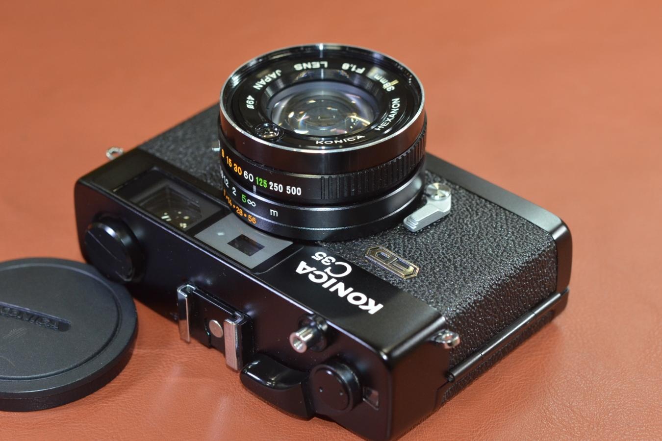 KONICA C35 FD Black【KONICA HEXANON 38/1.8レンズ搭載】※キレイな物をお探しの方必見!!自信ありの逸品!!