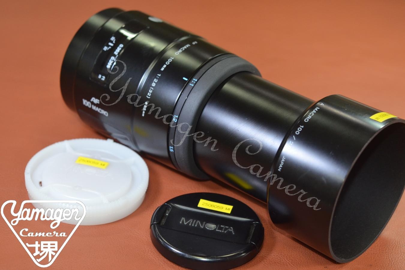 MINOLTA AF MACRO 100mm F2.8 NEW 純正フード付 【SONY Aマウントレンズ】