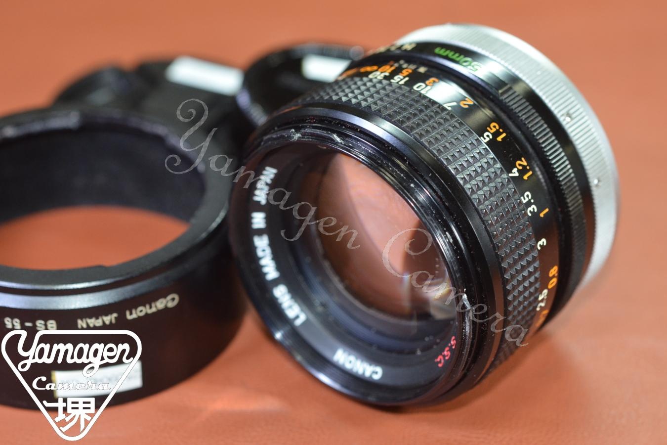 Canon  FD 50mm F1.4 S.S.C. 純正フードBS-55付【カメラ女子に絶大な人気のオールドレンズ】