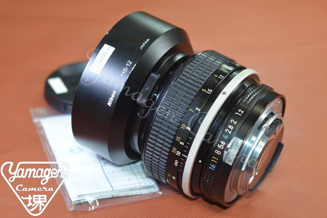 Nikon NEW NIKKOR 55mm F1.2 整備済 【純正メタルフードHS-12付】