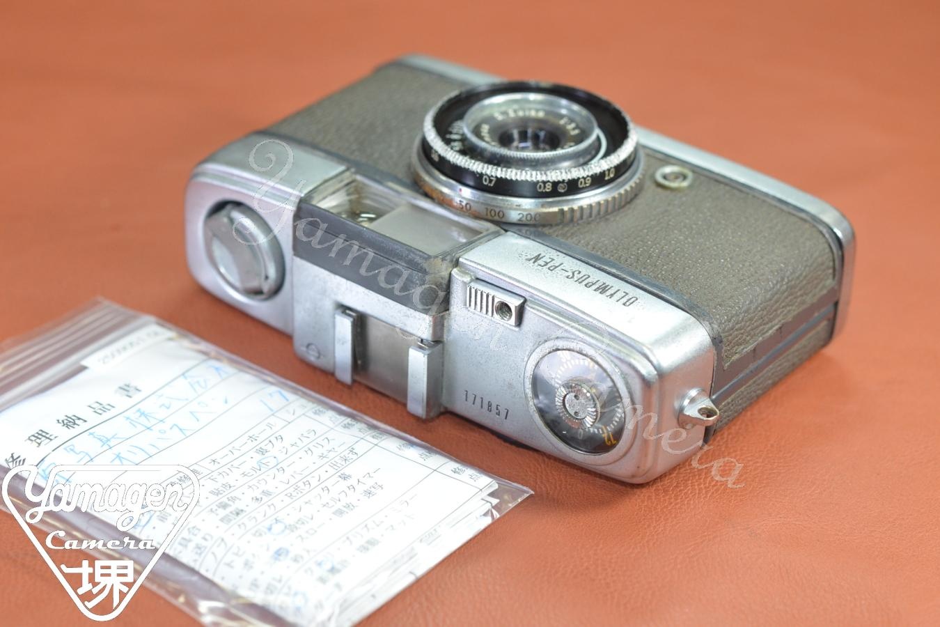 【希 少】OLYMPUS PEN 初期型 片耳 整備済 【Olympus D.Zuiko 2.8cm F3.5 レンズ搭載】