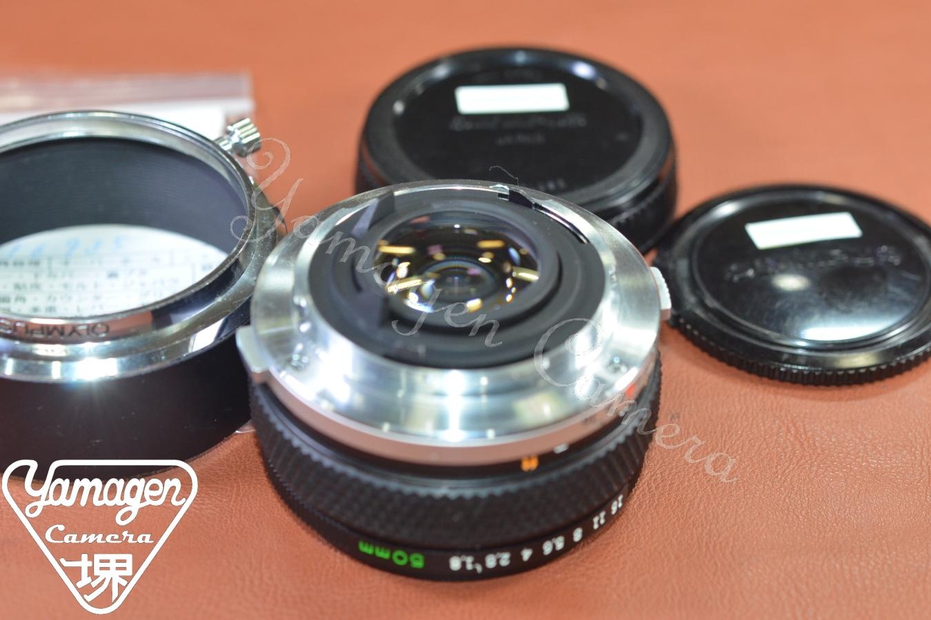 OLYMPUS ZUIKO MC AUTO-S 50mm F1.8 整備済 【純正メタルフード付】