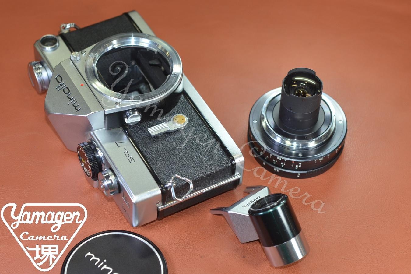 【希 少】minolta SR-7 Silver W.ROKKOR-QH 21/4付 モルト交換済【純正ファインダー付】※キレイな物をお探しの方必見!!自信ありの逸品!!