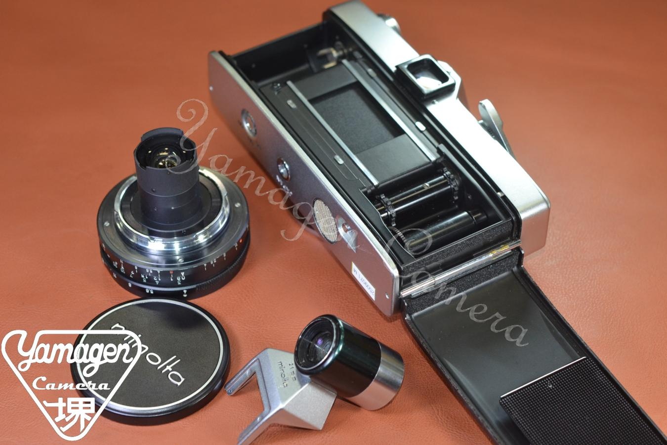 【希 少】minolta SR-7 Silver W.ROKKOR-QH 21/4付 モルト交換済【純正ファインダー付】※キレイな物をお探しの方必見!!自信ありの逸品!!