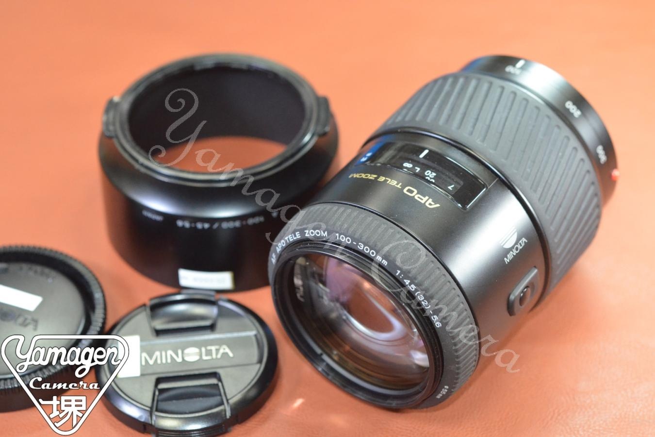 MINOLTA AF APO TELE 100-300mm F4.5-5.6 純正フード付【SONY Aマウントレンズ】