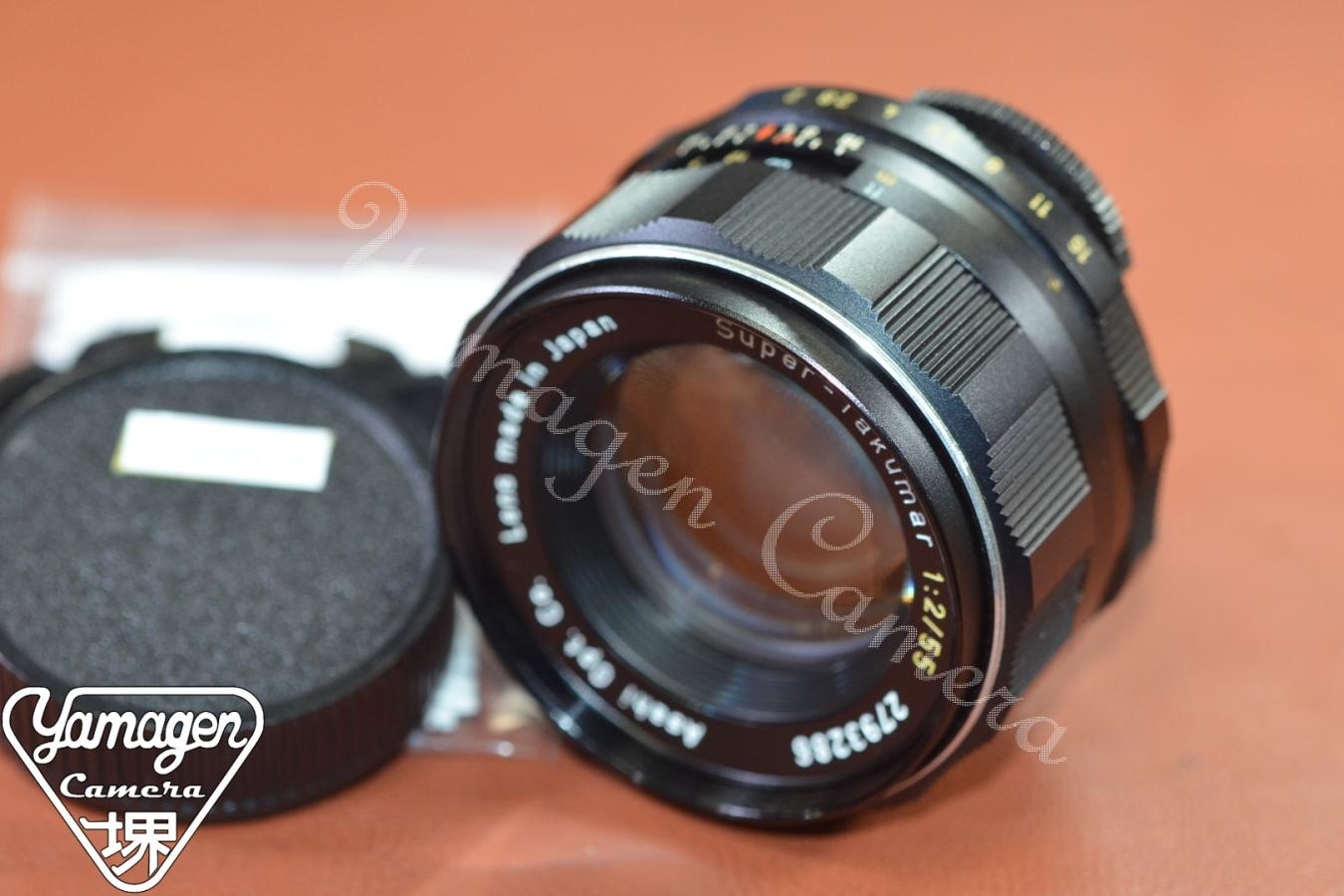 Asahi Opt.Co. Super-Takumar 55mm F2 黄色文字 初期型 整備済 【カメラ女子に絶大な人気のオールドレンズ M42マウントレンズ】